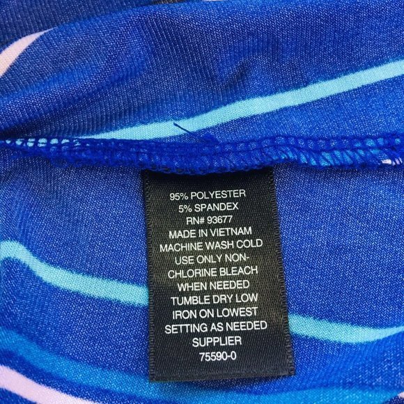 Worthington Shirt Top Blue Stripe Mambo Long Flared Sleeve Plus 2X - Picture 12 of 12